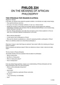 334 African Philosophy notes