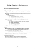  IB Biology Chapter 4 Ecology Complete Notes
