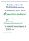 NCLEX Pediatrics Cardiovascular PRACTICE Questions  (Latest, 2020)(New, 2020) (100 % Correct) (SATISFACTION GUARANTEED, CHECK GRADED & VERIFIED)