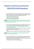 NCLEX Pediatrics Genitourinary Disorders PRACTICE Questions (Latest, 2020)(New, 2020) (100 % Correct) (SATISFACTION GUARANTEED, CHECK GRADED & VERIFIED)