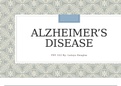 NR 507 Week 5 Assignment: Disease Process Presentation Part 2 – Alzheimer’s Disease
