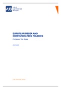 European Media and Communication Policies