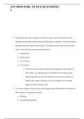 ATI MEDSURG REVISION QUESTIONS AND ANSWERS(LATEST)