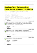 NURS 6512N Week 11 Final Exams (two versions) Questions and Answers LATEST 2020