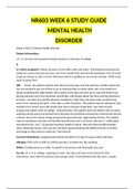 NR603 WEEK 6 STUDY GUIDE  MENTAL HEALTH  DISORDER PART TWO (2) UPDATED  LATEST  2020