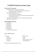 COMP 401 Final Exam Study Guide, University of North Carolina