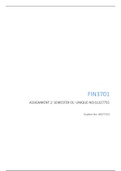 FIN 3701 Assignment 2 Semester 1 / FIN3701 Assignment 2 Semester 1: University of South Africa (Verified Answer) (download to get help to score A)