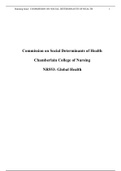 NR 553 Week 1 DQ (with Peer Response): Commission on Social Determinants of Health{100%}