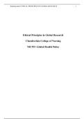 NR 553 Week 3 DQ (with Peer Response): Ethical Principles in Global Research{GRADED A}