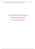 NR 553 Week 7 DQ (with Peer Response): Promoting Health in Global Communities{100%}