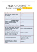 HESI A2- Chemistry note cards for HESI Entrance Exam