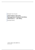 Information Security Management System Portfolio (Grade: First)