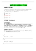 MATH 225N Week 8 Final Exam Question and Answers (2 Latest Versions, 100 Q & A) / MATH225N Week 8 Final Exam Question and Answers (Latest, 2020): Chamberlain College of Nursing (Detail and Verified Answers, Already Graded A)