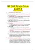 NR 283  Study Guide Exam 3 Draft - Diseases With Complete Latest Solutions 