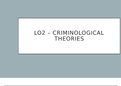 LO2: Criminological theories - from Lombrosso to Right Realism