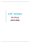 Drafting LPC Notes, 2019/20 (Distinction)