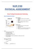 NUR 2180 : PHYSICAL ASSESSMENT Stress Testing & Hemodynamic Monitoring COMPREHENSIVE STUDY GUIDE With Detailed Pictures & Diagrams UPDATED 2020:Rasmussen College