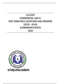 CLA1503 EXAM PACK ANSWERS (2019 - 2014) AND 2020 BRIEF NOTES