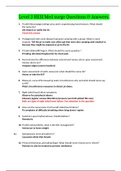 Level 3 Med Surg HESI Questions & Answers(99% Complete.)