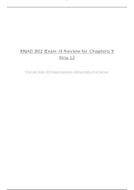 BNAD 302 Exam III Review for Chapters 9 thru 12