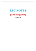 LPC Notes –  Civil Litigation- (Distinction Grade), Latest 2020