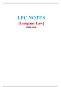 Company Law LPC Notes, 2019/20 (Distinction)