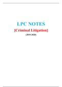  LPC NOTES ON CRIMINAL LITIGATION (NEW, 2019-2020) (SATISFACTION GUARANTEED, CHECK REVIEWS OF MY 1000 PLUS CLIENTS)