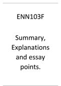 ENN103F - Exam Pack (Learning Points) - 2020