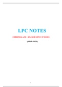 LPC NOTES ON COMMERCIAL LAW - SALE AND SUPPLY OF GOODS (NEW, 2019-2020) (SATISFACTION GUARANTEED, CHECK REVIEWS OF MY 1000 PLUS CLIENTS)