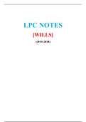 LPC NOTES ON WILLS (NEW, 2019-2020) (SATISFACTION GUARANTEED, CHECK REVIEWS OF MY 1000 PLUS CLIENTS)