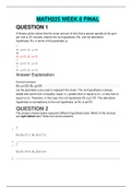 MATH 225 Week 8 Final Exam Question and Answers / MATH225N Week 8 Final Exam Question and Answers ( 2 Latest Versions, 2020): Chamberlain College of Nursing