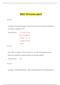 HIEU 201 Lecture Quiz 8 / HIEU201 Lecture Quiz 8 : Liberty University (3 Versions, 2020) (100% Correct)