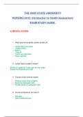NURSING 6410: Introduction to Health Assessment (LYMPHATIC SYSTEM) Exam Study Guide : Latest 2020,The Ohio State University