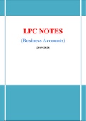 LPC Notes Business Accounts - 2019/2020 (Distinction Grade)