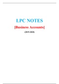 LPC NOTES ON BUSINESS ACCOUNTS (2019 / 2020, DISTINCTION) ( A graded LPC NOTES by GOLD rated Expert, Download to Score A)