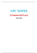 LPC NOTES ON COMMERCIAL LAW (2019 / 2020, DISTINCTION) ( A graded LPC NOTES by GOLD rated Expert, Download to Score A)