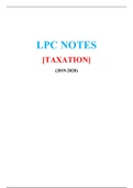 LPC NOTES ON TAXATION (2019 / 2020, DISTINCTION) ( A graded LPC NOTES by GOLD rated Expert, Download to Score A)