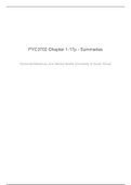 pyc3702 Abnormal Behavior and Mental Health  -chapter-1-17 -summaries