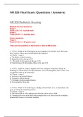  NR 328 Pediatric Nursing  Final Exam (Questions / Answers) GRADED A (2020)