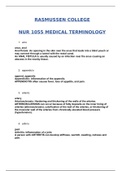 Nursing 1055 : Medical Terminology Exam Study Guide; Rasmussen College