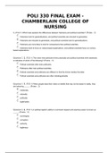 Chamberlain College of Nursing - POLI 330POLI 330 Final Exam