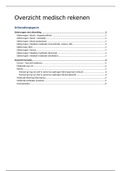 Overzicht formules verpleegkundig rekenen/ medische rekenen (Hanze hogeschool) 