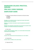 PRN 1932 Family Nursing Exam Study Guide / PRN1932 Family Nursing Exam Study Guide (Latest): Rasmussen College (Already graded A)