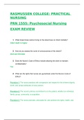 PRN1555 Psychosocial Nursing Exam / PRN 1555 Psychosocial Nursing Exam (Latest, 2020): Rasmussen College (Already graded A)