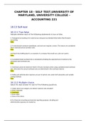 Chapter 18 - self test.University of Maryland, University College - ACCOUNTING 221 SELF TEST 100% A-Grade