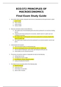 ECO/372 PRINCIPLES OF MACROECONOMICS Final Exam Study Guide