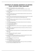 UNIVERSITY OF ARIZONA UNIVERSITY OF ARIZONA - MUSIC 100 MUSIC FINAL QUESTIONS n Answers [Graded A]