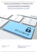 Moduleopdracht Privacy en gegevensbescherming (8,5) met commentaar beoordelaar
