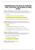 CHAMBERLAIN COLLEGE OF NURSING - PHIL 347N WEEK 8 FINAL EXAM 2019/2020 [Completed Grade A]