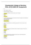Chamberlain College of Nursing - PHIL 347N CHEM-D#  Week 7 Assignment: 30 points: [Complete solutions Graded A]